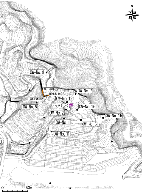 千葉県富津市最終処分場観測井設置位置図